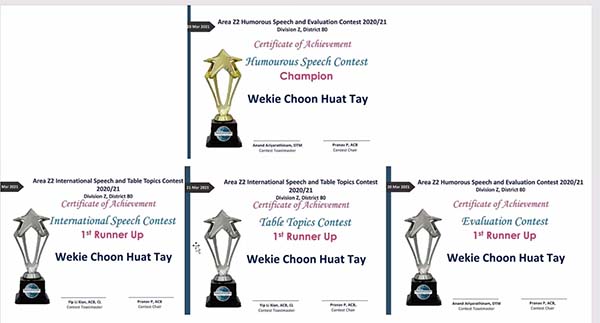 Wekie Tay Winning Streak in Area Z2 Contest