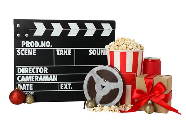 png clapperboard popcorn in paper cup reel